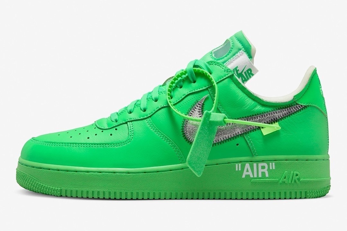 off white air force ones neon